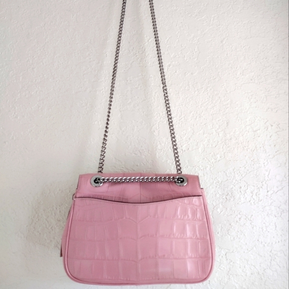 Coach Cassidy Pink Croc Crossbody Bag F38081 - Picture 13 of 17